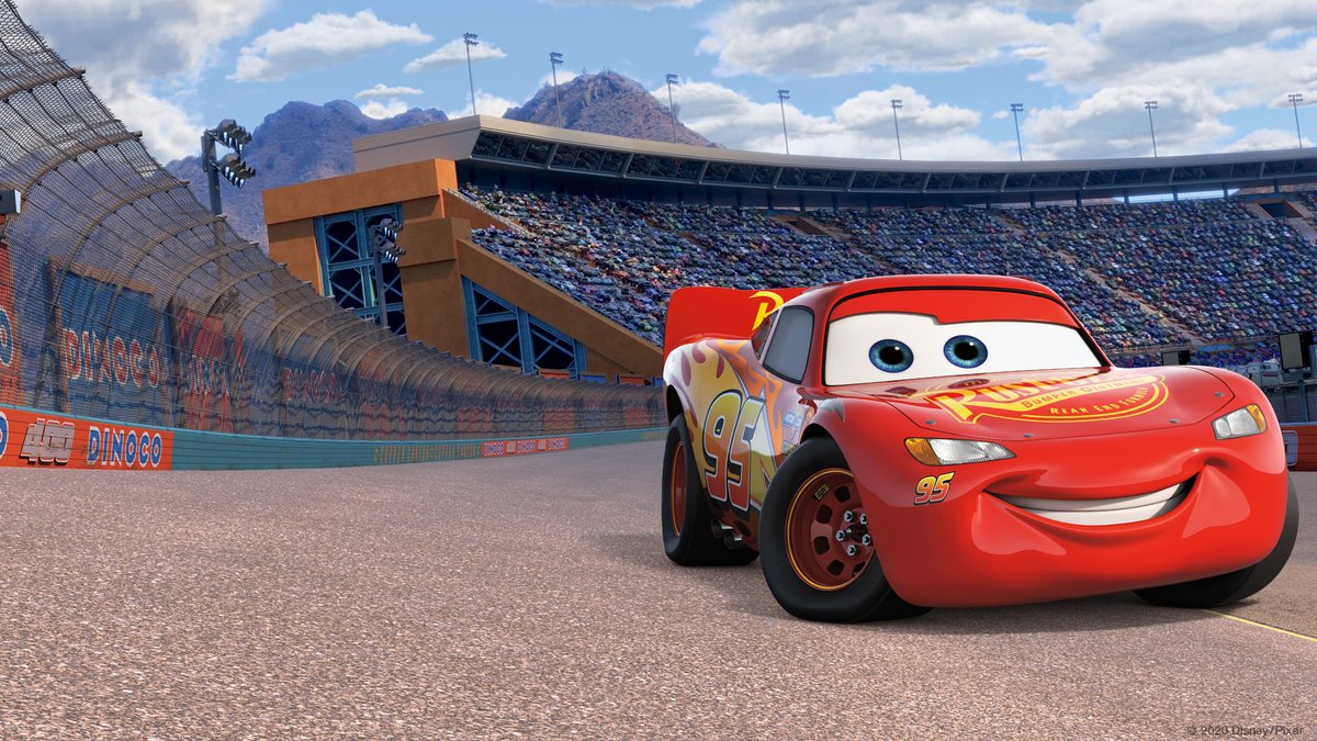 Cars 3 - Lightning McQueen on the racetrack from the movie Cars