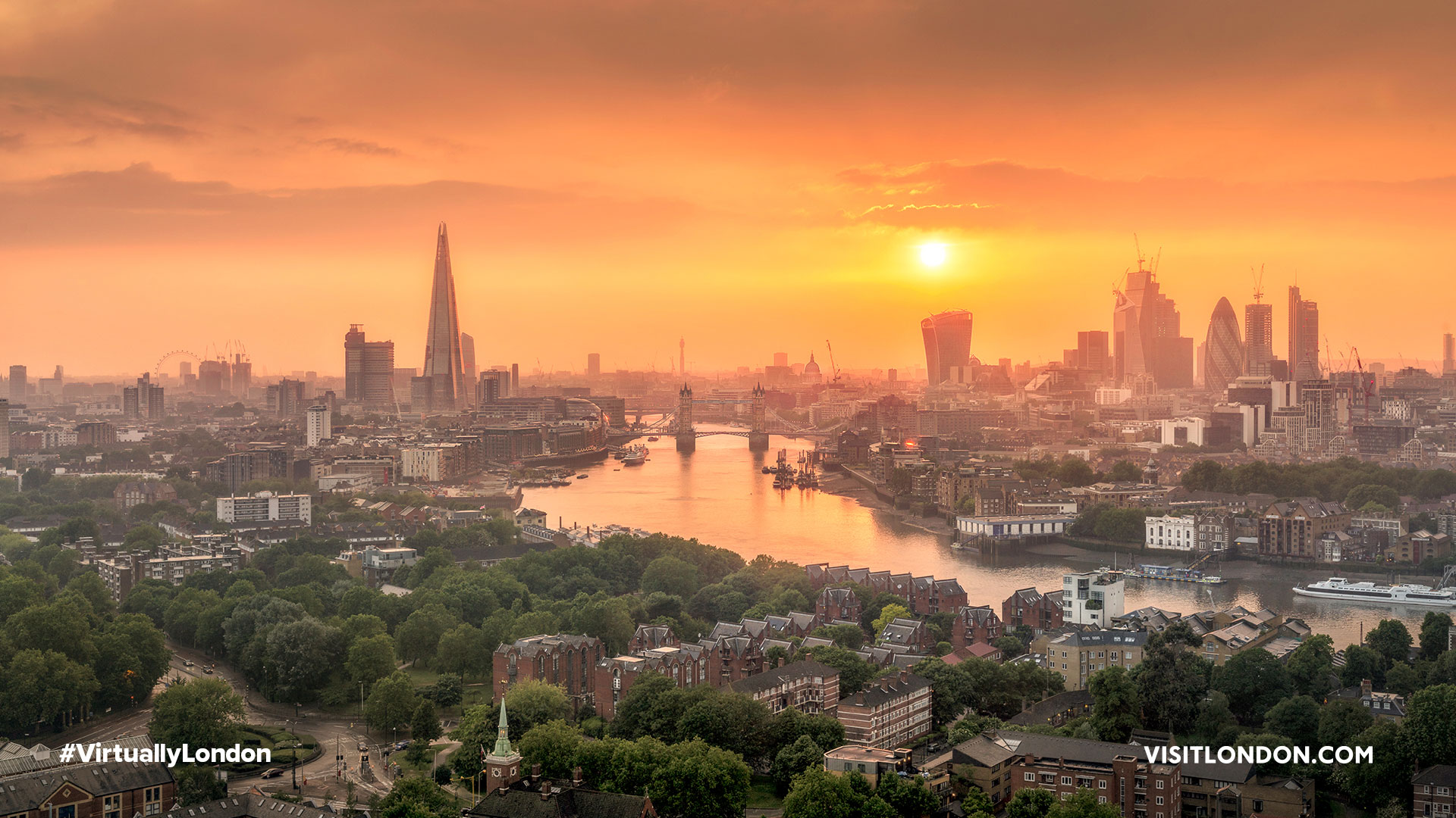 London Sunset Zoom Background