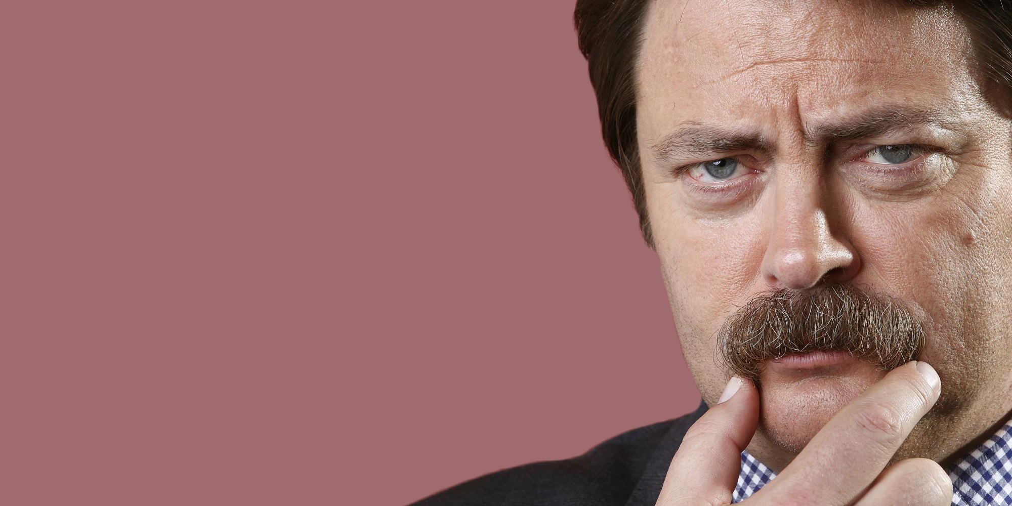 Ron Swanson - Solid background with Ron Swanson